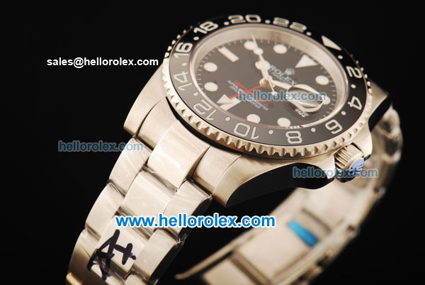 Rolex GMT-Master II Automatic Movement Full Steel with Black Dial and Black Bezel - Click Image to Close